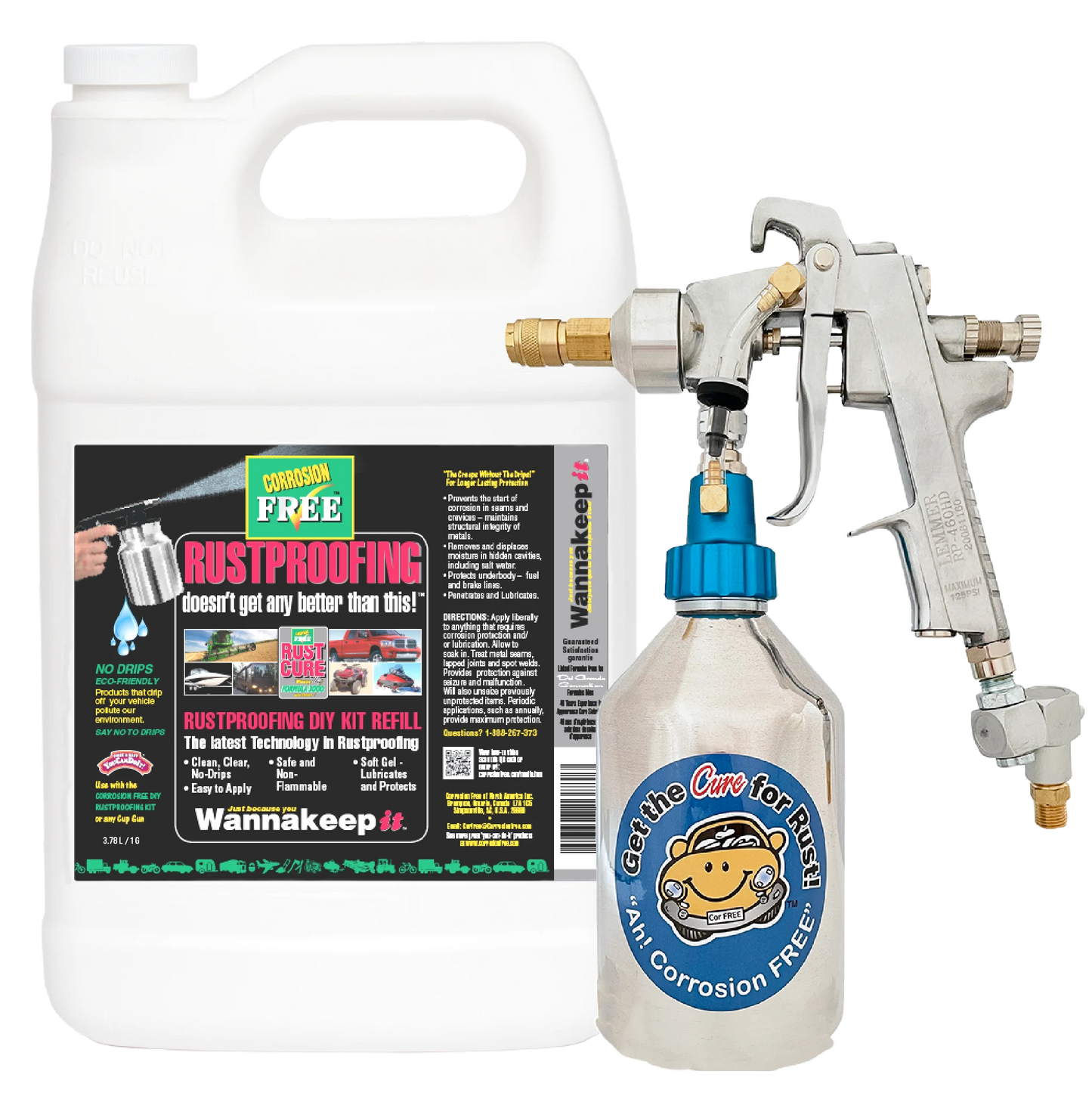 RUST CURE Formula 3000 Jug — 3.78 L / 1 US gal with DIY Deluxe RP-460HD Gun